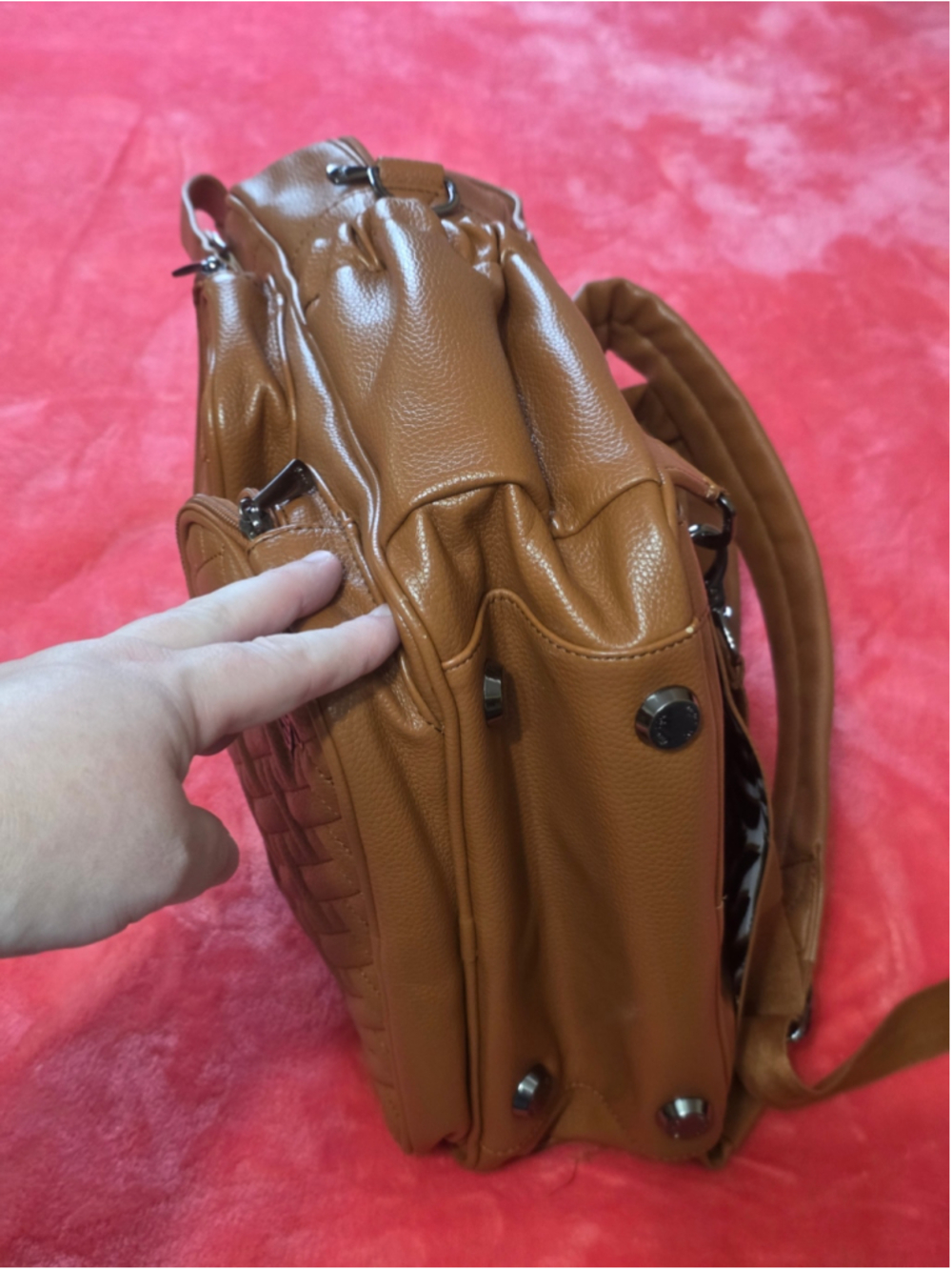 Lug Mini Puddle Jumper Vegan Leather Convertible Tote Bag - Copper - Picture 3 of 6